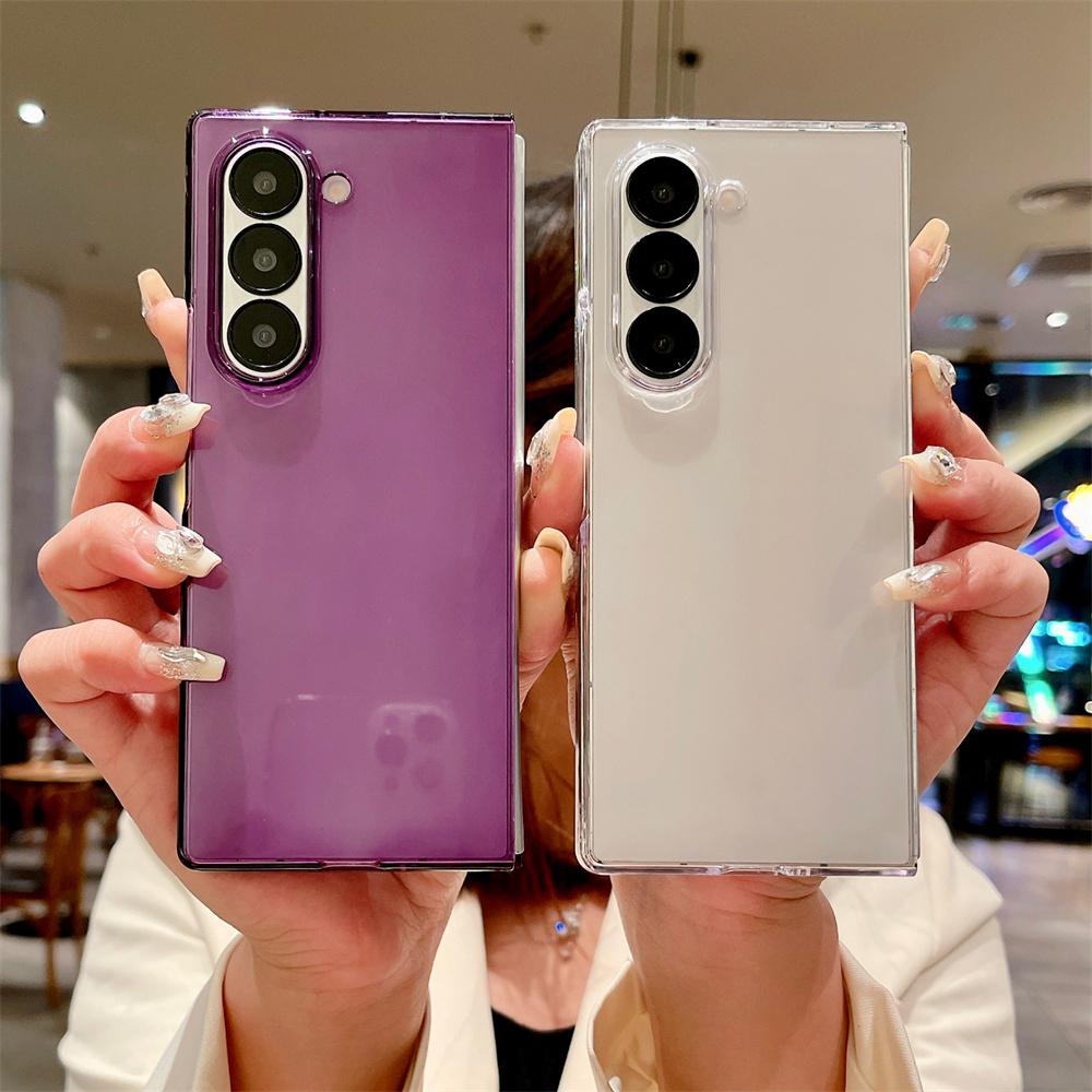 Transparent Hard Acrylic Case for Samsung Galaxy Z Fold 6 4 3 ZFold Clear Ultra Slim Shockproof Cover for Samsung fold6