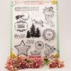 Merry Christmas Transparent Silicone Clear Stamps for Seal DIY Scrapbooking Album Paper Card Stamp Tree Garland Socks