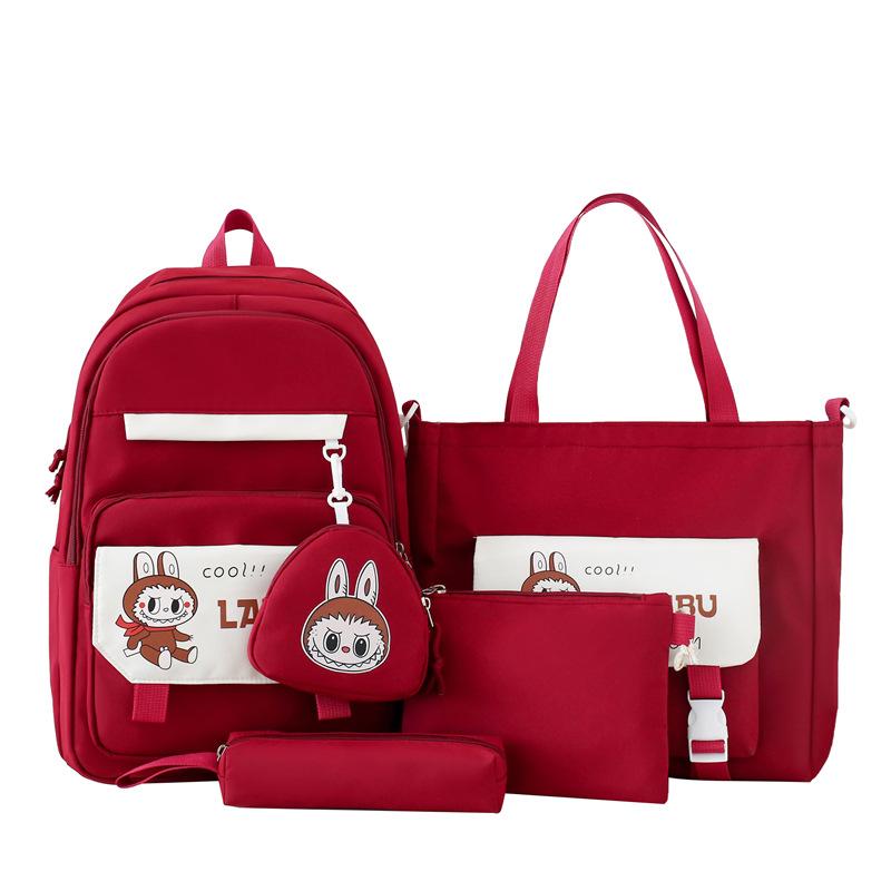 Новый школьный рюкзак в корейском стиле, модный набор из четырех предметов, студенческий рюкзак, сумка для репетиторства, трендовый рюкзак большой вместимости