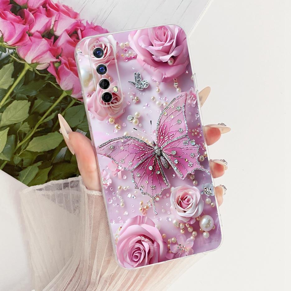 For Realme 7 Pro Case RMX2170 Luxury Butterfly Tree Painted Cover Soft Slim Phone Case For Realme 7 5G Realme7 4G RMX2155 Fundas