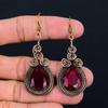 Garnet Gemstone Handmade Pure Copper Wire Wrapped Amazing Jewelry Earring