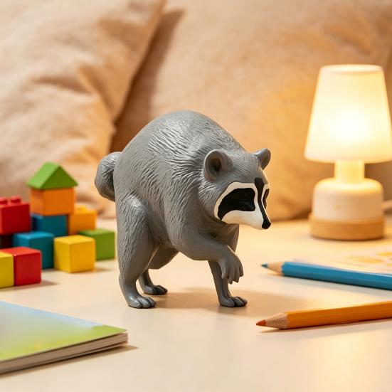 Орнаменты ручной работы 3D-печатная фигурка енота, реалистичная статуэтка животного, декоративное настольное украшение, прочный PLA для дома, гостиной
