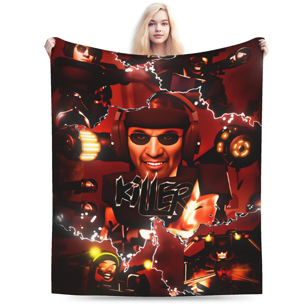 Skibidi Toilet Speakerman Flannel Blankets Winter  Warm Throw Blanket for Boy Girl Couch Chair Comfortable Bedspread Sofa Bed