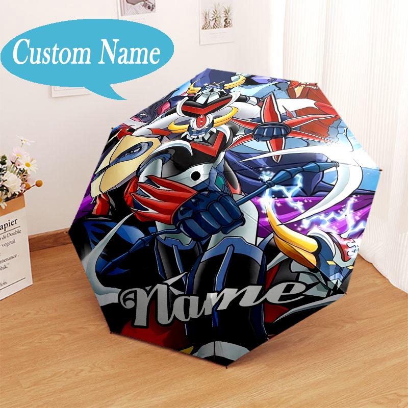 Custom Name Robot Dreams Space Umbrella Folding Umbrella, Automatic Umbrella - 8-Frame for Travel, Casual Lightweight Personalized Gifts