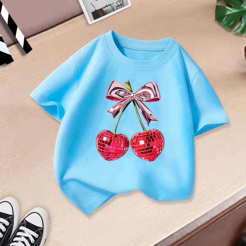 Children's Casual Short-sleeved T-shirt - Summer Girl's Cute Cherry T-shirt