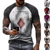 New Summer Men's Fashion T-shirt Personality Skeleton Playing Cards Printed Men's T-shirt Top