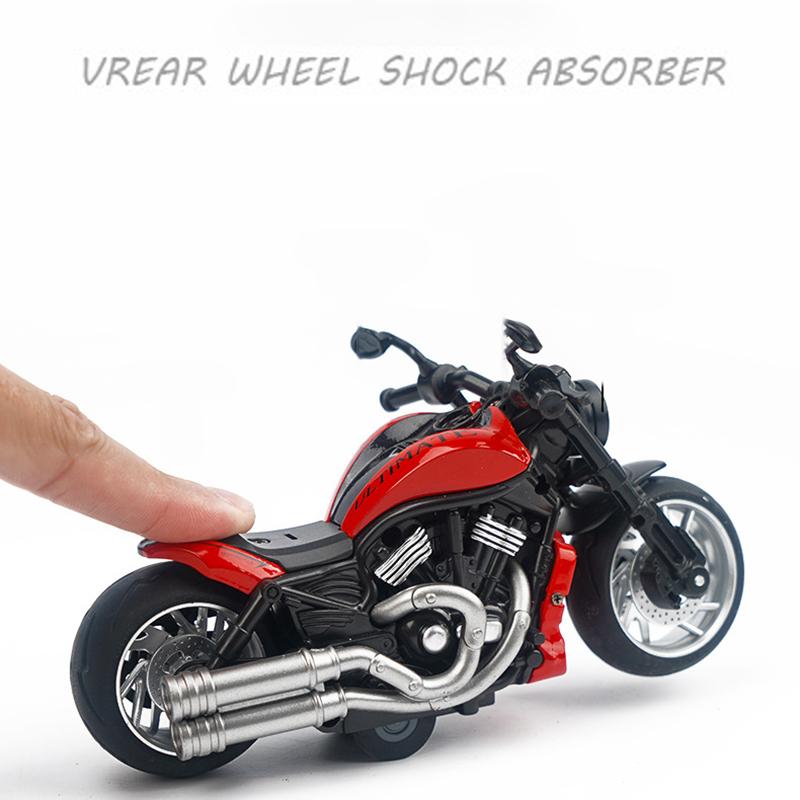 1/12 масштаб мотоцикла, литая под давлением модель игрушки, игрушка с откатом со звуком и светом для детей, коллекция подарков для мальчиков и девочек