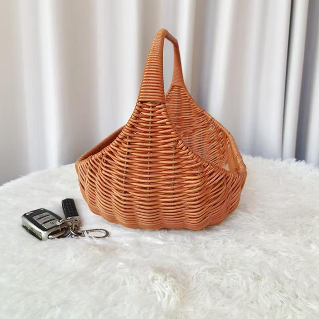 Imitation Rattan PP Picnic Basket Simple And Sturdy Comfortable Grip Handheld