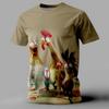 Men's Rooster Funny T-shirt Short-sleeved T-shirt 3D Printed Shirt Retro Casual Street Style Sports Outdoor Vacation Summer Clothing