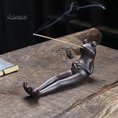 Подставка для благовоний в виде декоративной лягушки, подставка для благовоний, курильница, улавливатель пепла для ароматерапии, йоги, медитации, снятия стресса и беспокойства