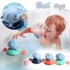 (H0826)Baby Bath Clockwork Toys Cute Cartoon Elephant Kids Plastic Funny Shower Water Spray Gadget Beach Swim Floating Wound-up Chain Toys