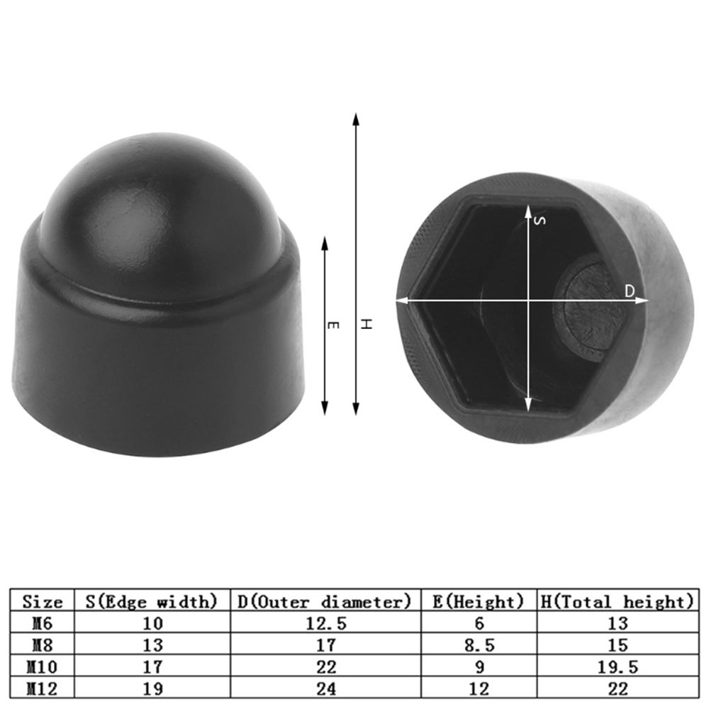 M12 M10 Protection Bolt Caps Dome Covers Exposed Nut Plastic