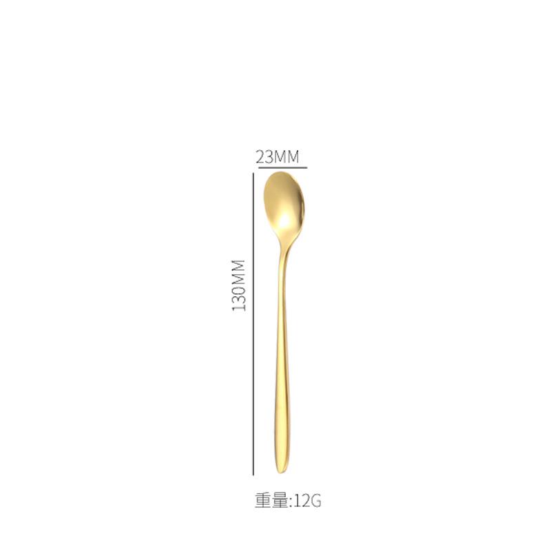 Ложка для смешивания чая и кофе из нержавеющей стали Sakura Rose Golden Tableware Long Handle Cutter Mug Spoons Kitchen Cutlery Accessories