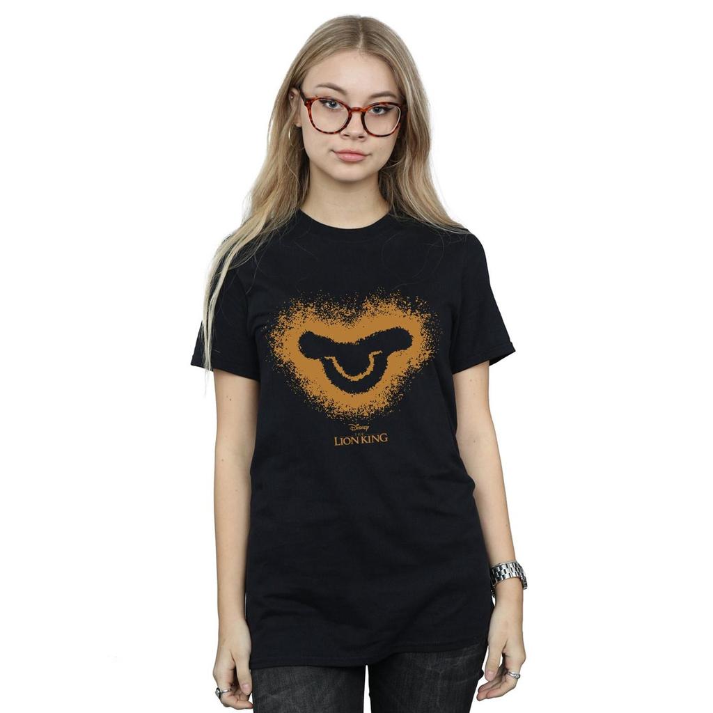 Disney Womens/Ladies The Lion King Movie Simba Baby Face Cotton Boyfriend T-Shirt