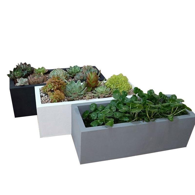 2026 Customized Large Rectangular Planter Outdoor Garden Flower Pots Rectangular cement flower box Durable flower pot