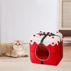 Cat Nest Bed for Indoor Cats Soft Washable Square Shelter Cave Christmas Tent