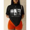 Pattern Printed Short-Sleeved T-Shirt STREET STYLE New York City EMPIRE STATE LIBERTY BROOKLYN