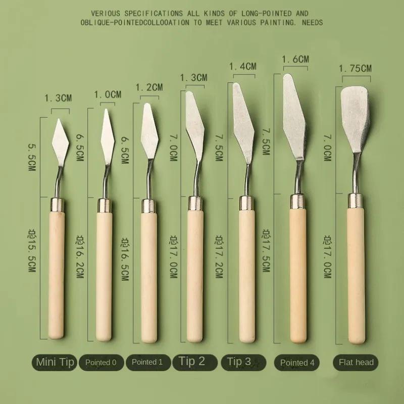 7 шт./Коллекция Нержавеющая Сталь Мастихин Палитра Скребок Художник Ремесла Масляная Живопись Скребок Для Масляной Живописи Гуашь Точечная Лопатка