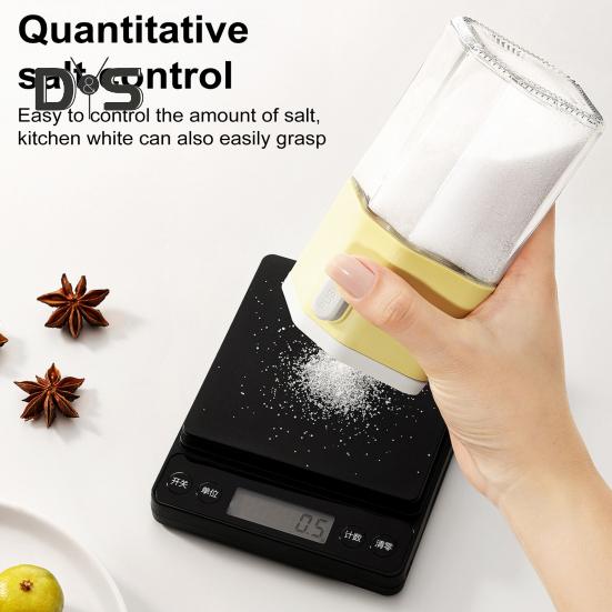 Salt & Spice Shaker 0.5g Precision Dispenser with Moisture-Proof Design 200ml BPA-Free Glass Kitchen Spice Jar for Camping BBQ