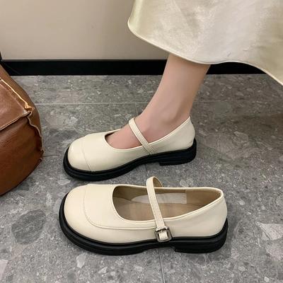 2024 Новые модные женские туфли с круглым носком и неглубоким воротом, удобные женские туфли с пряжкой на одной линии