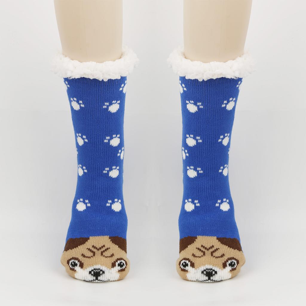 Женские носки для пола, Теплые и Толстые Мультяшные Животные Холодостойкие Петлевые Носки для Сна