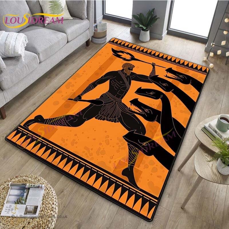 3D Египетский ковер «Древний всадник», греческий ковер, ковер Древнего Египта для гостиной, спальни, кухни, греческий домашний декор, нескользящий напольный коврик