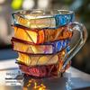 Creative Hand-Painted Book Mug - Unique Painted Book Coffee Cup