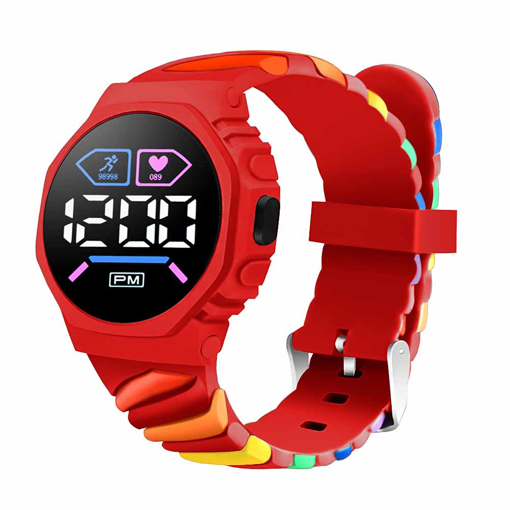 Children Kids Watch LED Digital Wristwatch for Boys Girls Waterproof Silicone Rainbow Kids Student Sport Electronic Watches