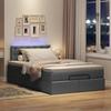 Maison Exclusive - Lit ottoman avec matelas et LED gris foncé 120x190 cm tissu