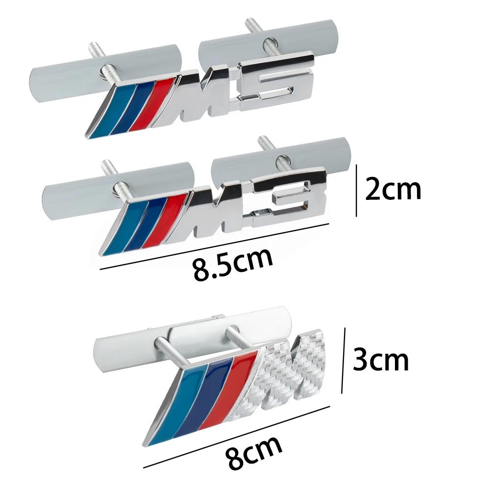 3D Metal M M3 M5 Emblem Car Front Grille Badge Decoration Modification Accessories For BMW M POWER E90 E92 E93 E36 E46 E60 X3 X5 O111