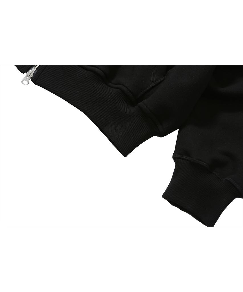 T.B.O.S Cut-Off Zip-Up Hoodie Black
