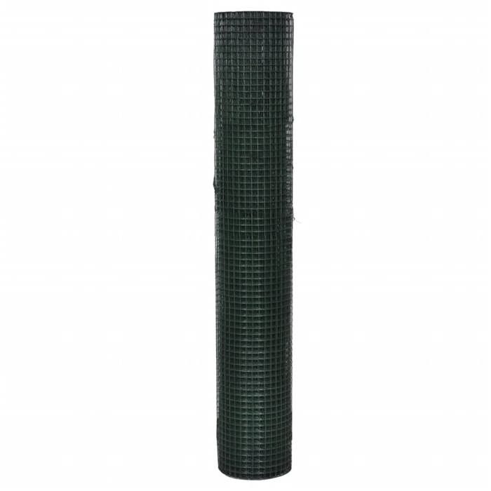 VidaXL Grillage Acier galvanisé et revêtement en PVC 25 x 1 m Vert, clôture, barrière,, clôtures, barrières 140437