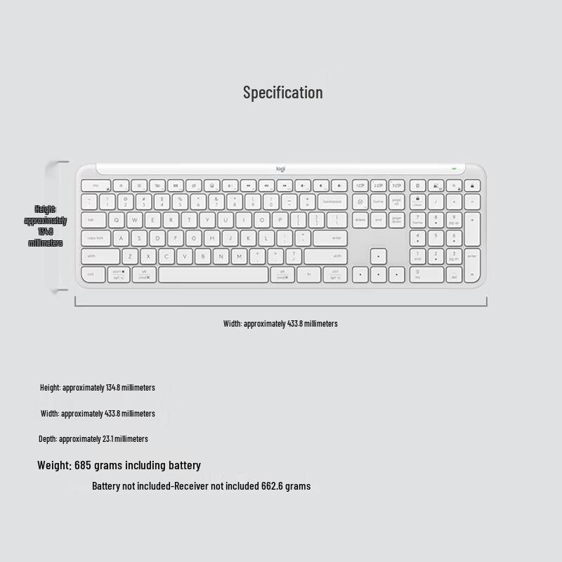 Logitech G K950 Беспроводная Bluetooth-клавиатура с двойным режимом, мембранная