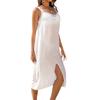 Women's Sling Dress White Sling Beach Dress Hollow Out Split Long Skirt