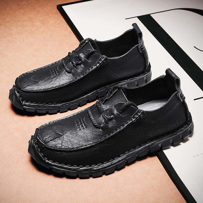 Модные мужские лоферы из натуральной кожи, слипоны, деловые повседневные кожаные туфли, классические мягкие мокасины, дышащие мужские балетки, мягкие туфли для вождения