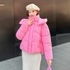 Осень-зима, утепленная теплая парка, женская повседневная милая однотонная Свободная куртка с капюшоном и большим карманом, верхняя одежда
