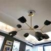 Stilnovo Black Mid Century 8 Light Chandelier Adjustable Globes Modern Ceiling Light