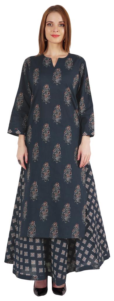 Phagun Indian Ethnic Cotton Kurti & Skirt Set For Women  S Partywear Dress Printed Traditional