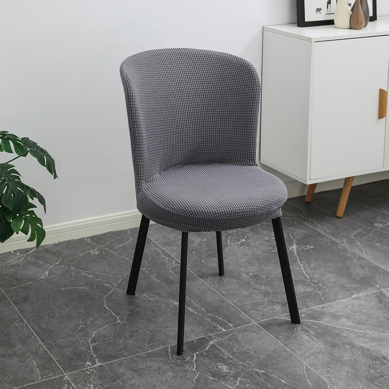 Modern Elegant Arc-shaped Velvet Stretch Round Chair Cushion Cover In Rich Orange For Dining Room