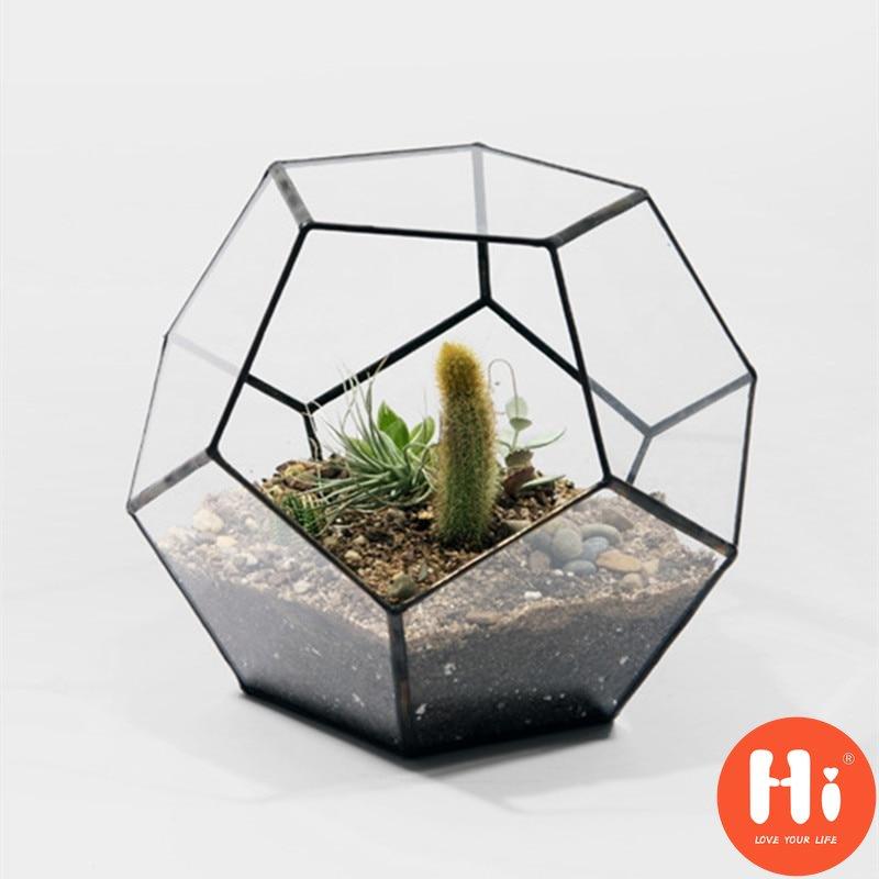 Привет Офис Настольный Дисплей Плантатор Суккуленты Горшок Цветочный Горшок Сказочный Сад Многогранник Стеклянный Геометрический Террариум БонсайПривет