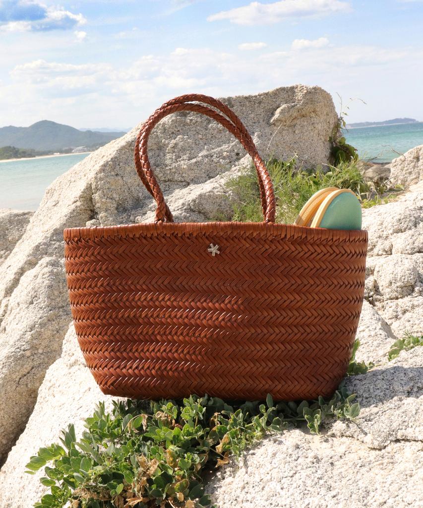 Elke Bloem Willow Brown Leather Basket Bag