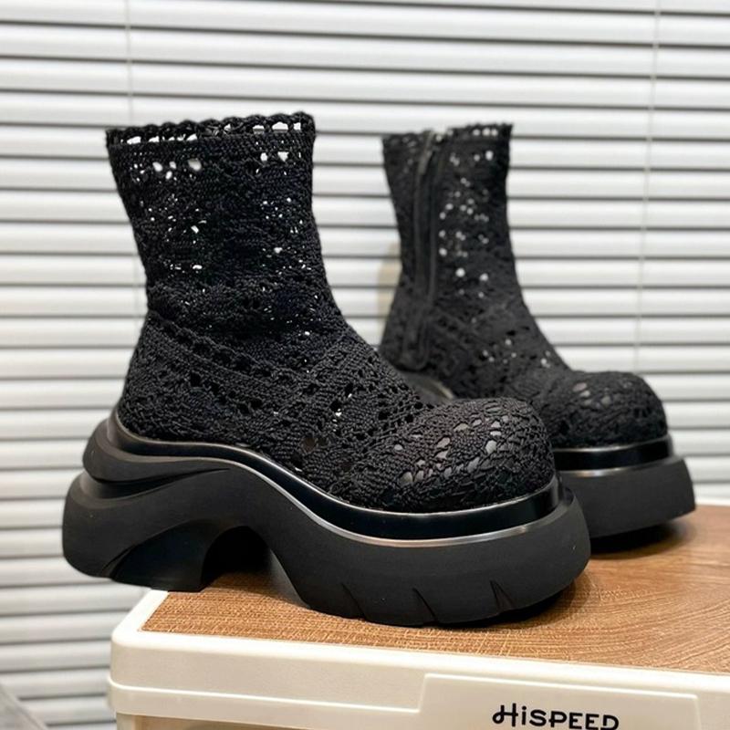 Модные женские ботильоны на высоком каблуке, дизайнерские туфли на платформе, осеннее платье, женские туфли-лодочки 2025, новая повседневная готическая спортивная обувь челси, женские ботильоны