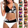 Женское модное бикини с разрезом и высокой талией, с подушечками для бюстгальтера и без стального купальника с бюстгальтером