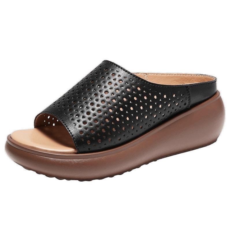 Шлепанцы на полой платформе 2025 модные с открытым носком «рыбий рот», на трясущейся подошве, на каблуке-маффине, женская обувь, обувь больших размеров для внешней торговли