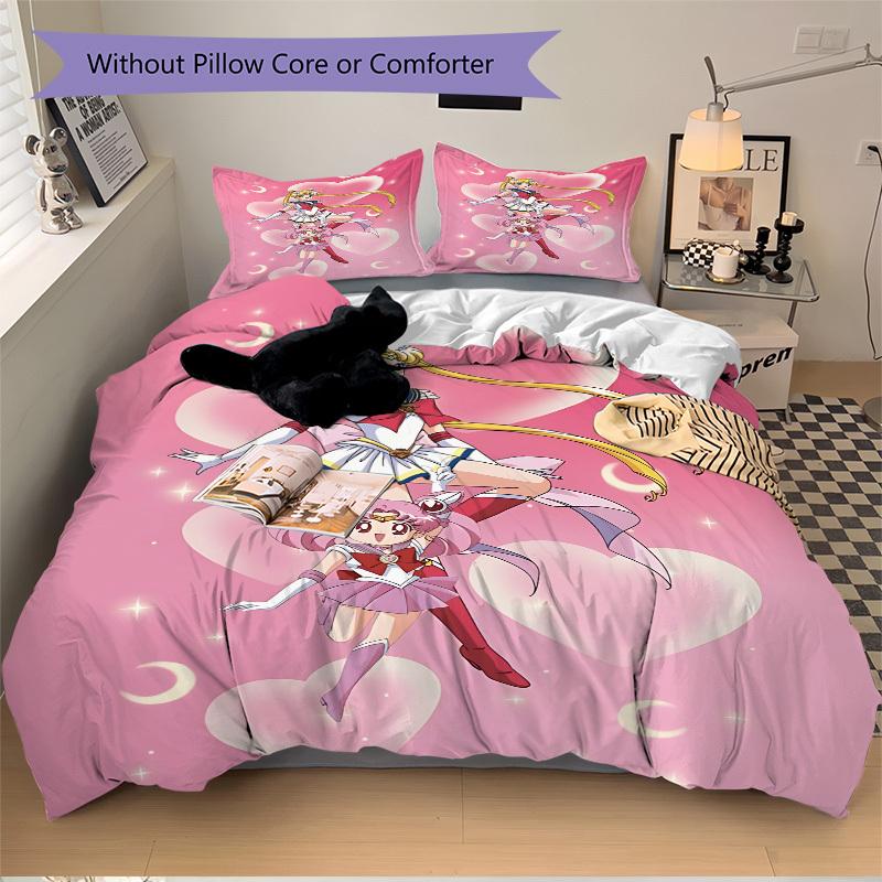 3pcs Sailor Moon Bedding Set: Perfect for Bedroom or Guest Room. Soft and Comfortable with No Core Included yy251010174