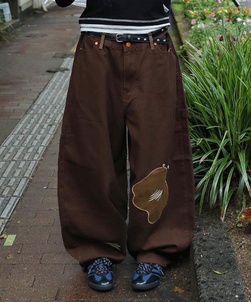 RuNaKi'Hu' Wxp053 Heo Jae-Bi Patchwork Cotton Balloon Pants (Brown)