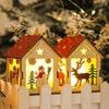 Новая собранная хижина Рождественский ночник Сделай сам Деревянный светящийся домик Расписанные Рождественские подвесные украшения для дома