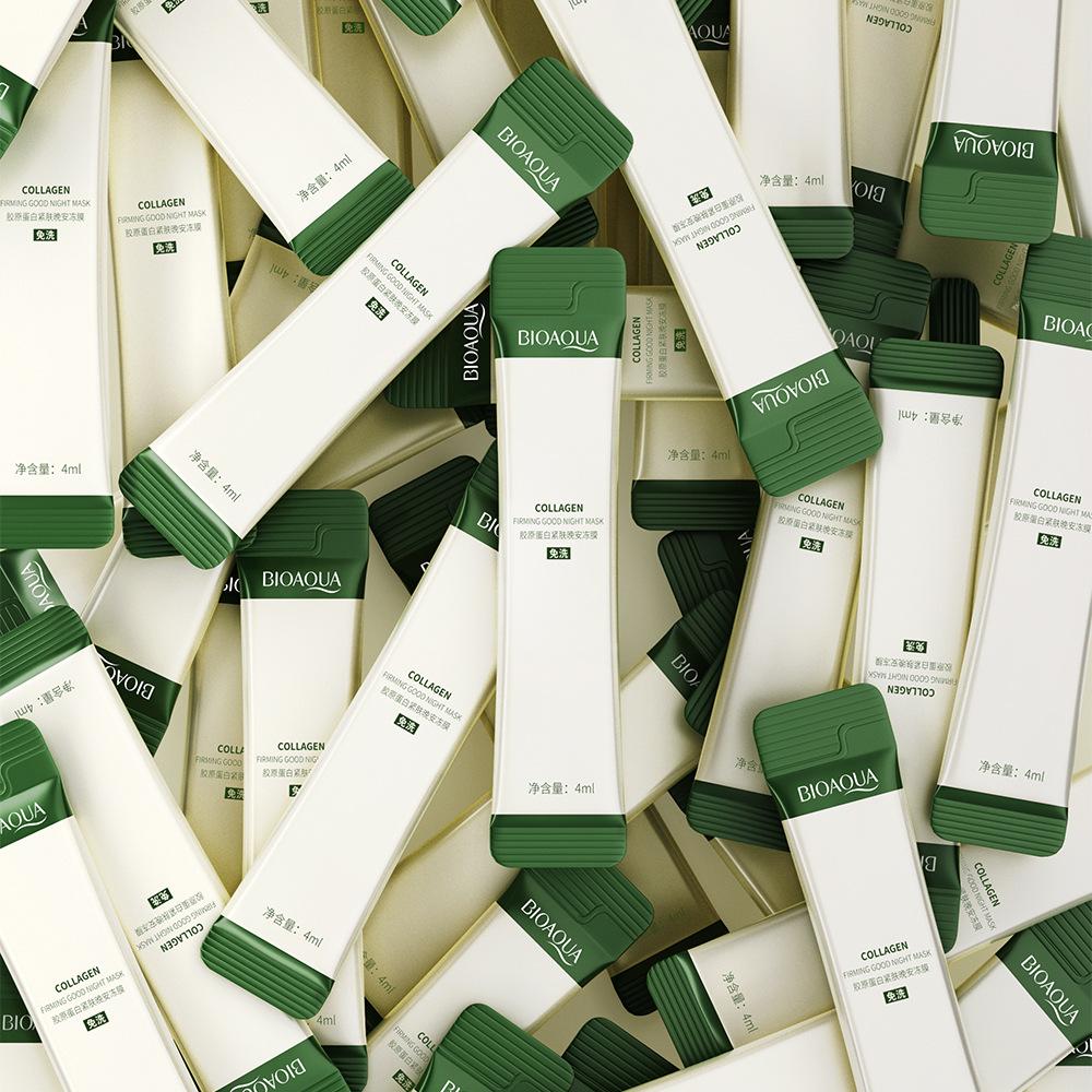 Bioaqua Коллагеновая укрепляющая ночная маска, освежающая контроль жирности, нежная и грубая улучшающая ночная маска