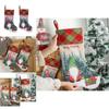 Colorful Green And Red Burlap Rudolph Christmas Stockings For Seasonal Celebrations