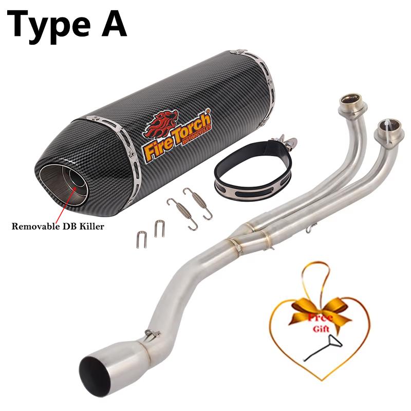 Full Systems For Yamaha TMAX 500 T-MAX 500 T MAX500 2001 - 2007 Motorcycle Exhaust Escape Fornt Mid Link Pipe Muffler DB Killer